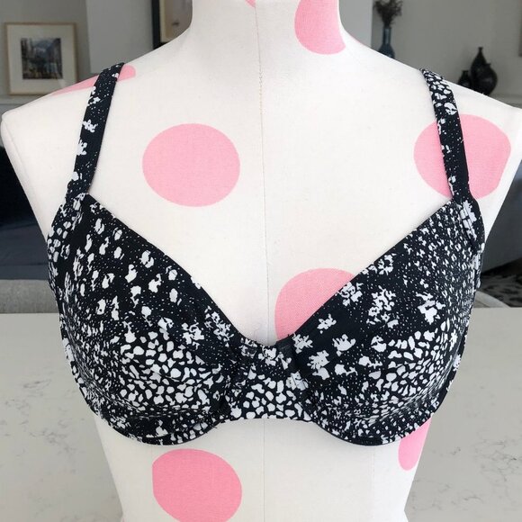 Sunmarin Beach Fashion Swim Nylon/Elastane Bikini Top Navy + White Sz 10 NWOT - Picture 1 of 9
